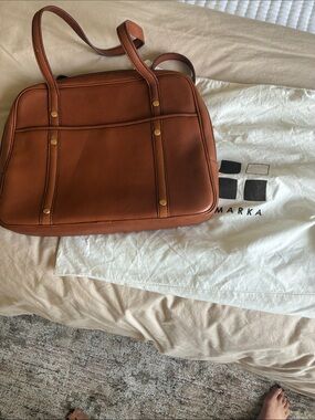 Marika Cognac Leather Laptop Tote